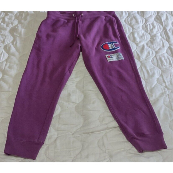 Champion Hoodie and Pant Set Womens M 100 Anniversary Chenille Logo Purple - Picture 12 of 16